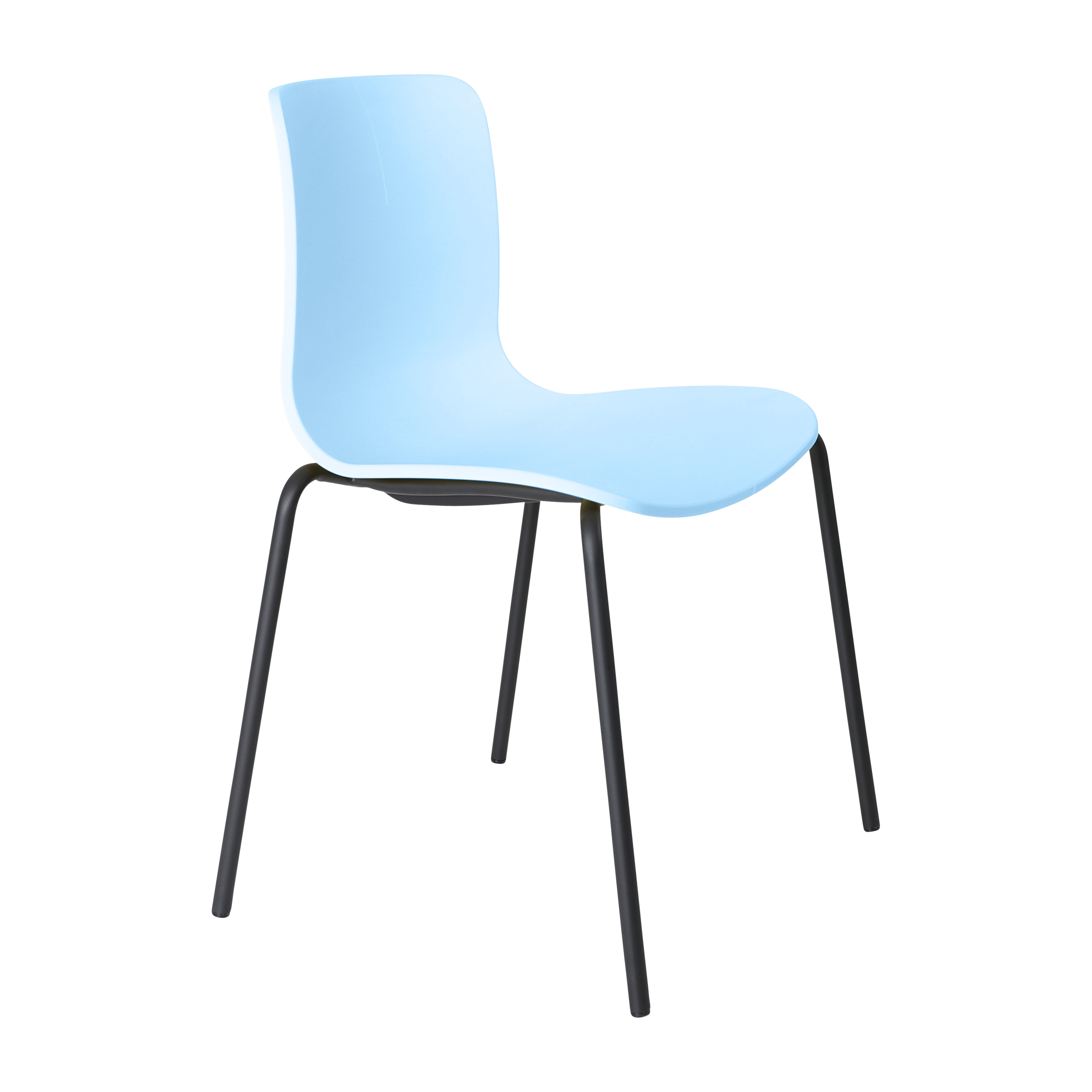 Acti Chair (Pale Blue / 4-leg Black Powdercoat)